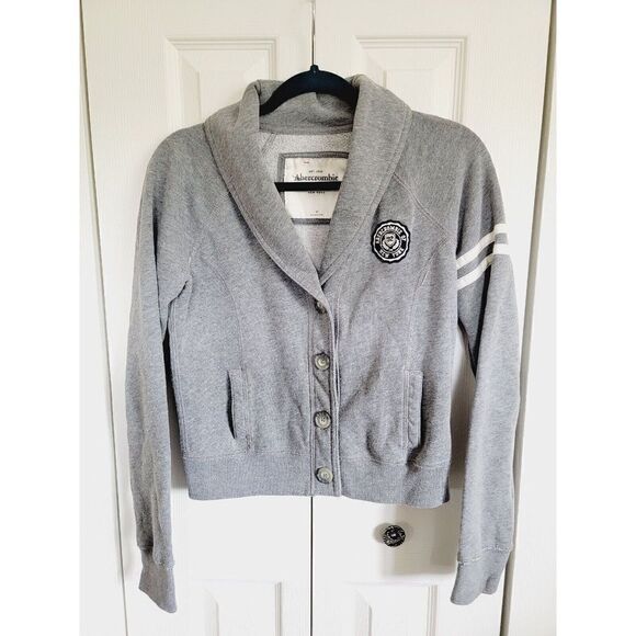 Abercrombie & Fitch NY M Cropped Jacket Varsity Style Vintage Pockets Medium - Picture 1 of 7